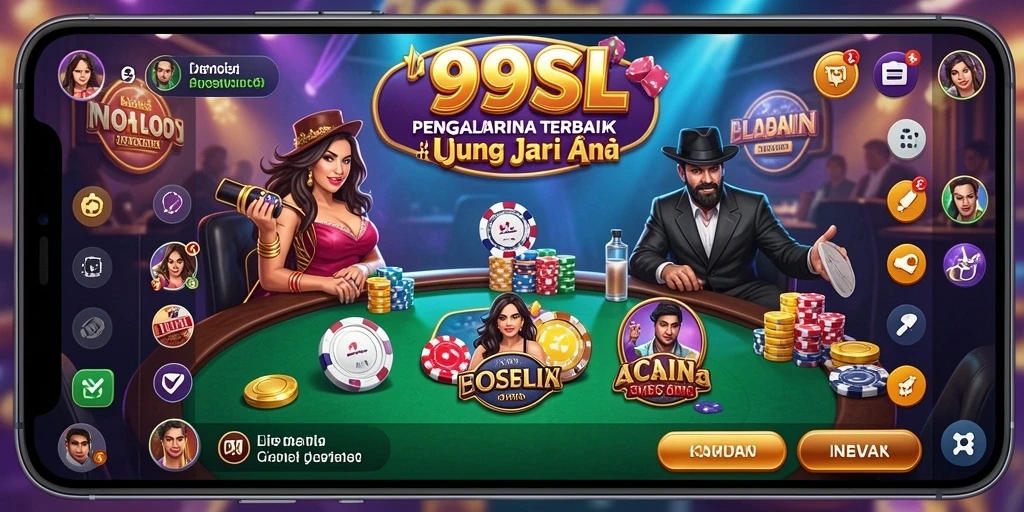 Screenshot gameplay Live Casino 99SL yang menampilkan dealer dan transaksi langsung.