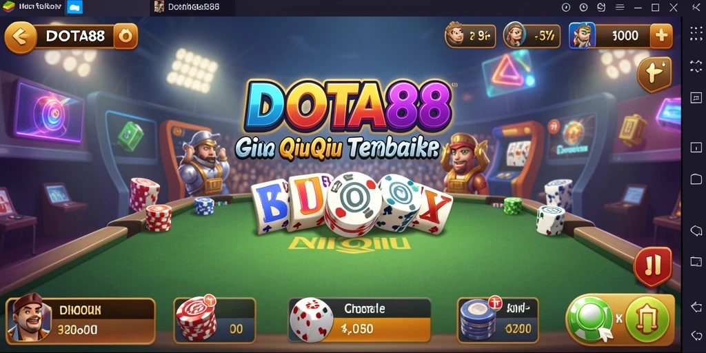Tampilan gameplay seru dalam DOTA88 dengan suasana kartu QiuQiu.