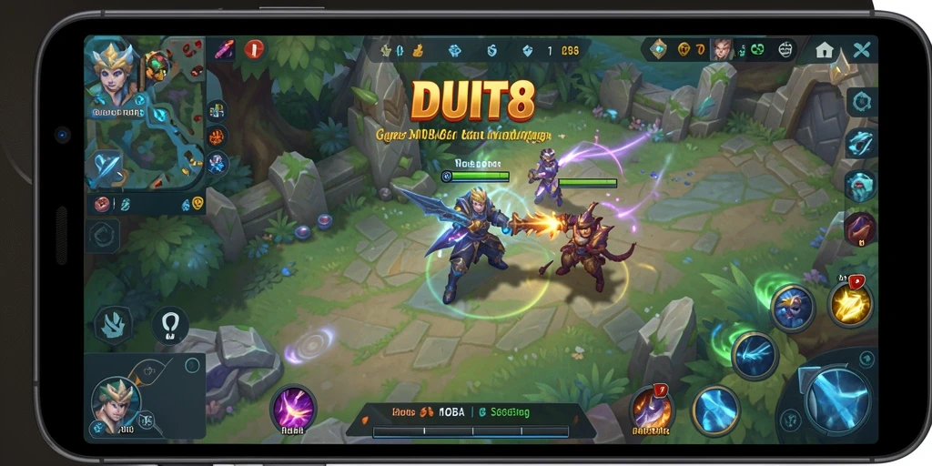Screenshot gameplay MOBA DUIT8 yang memukau dan seru.
