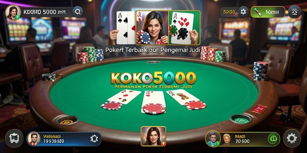 Tampilan screenshot KOKO5000 menampilkan momen seru permainan Poker.