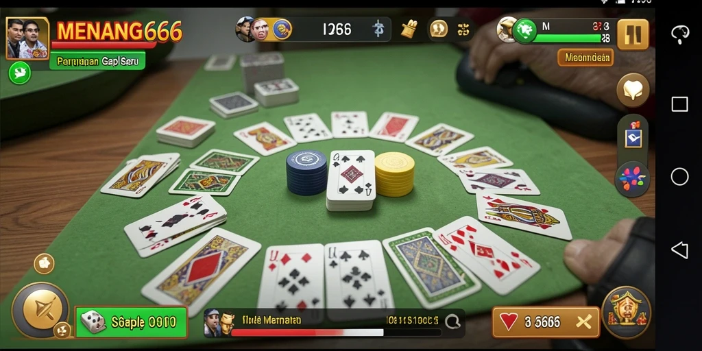 Tampilan menarik dari gameplay Gaple di MENANG666.